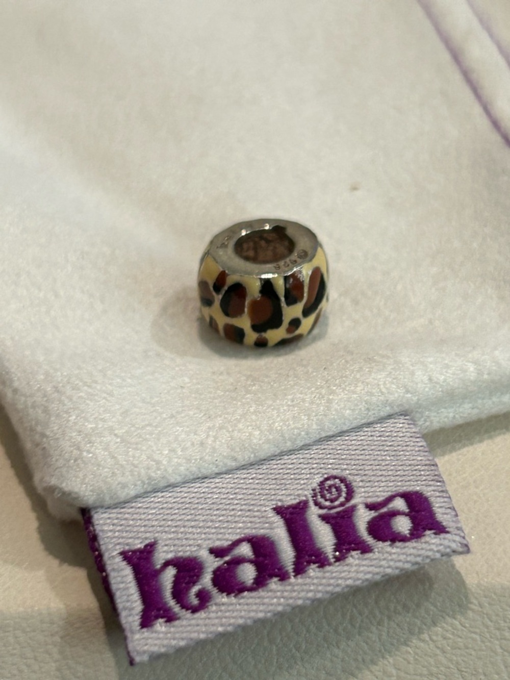 Retired Enamel Leopard Print Charm Bead